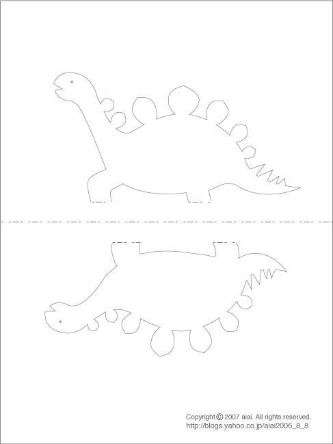 恐竜 ポップアップカード 型紙 型紙倉庫